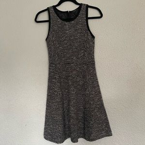 J. Crew Black & White Sleeveless Boucle Tweed Mini Dress